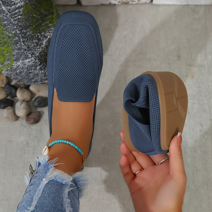 Levoire | Chaussures Plates Tricotées Pour Femmes Bleu Marine