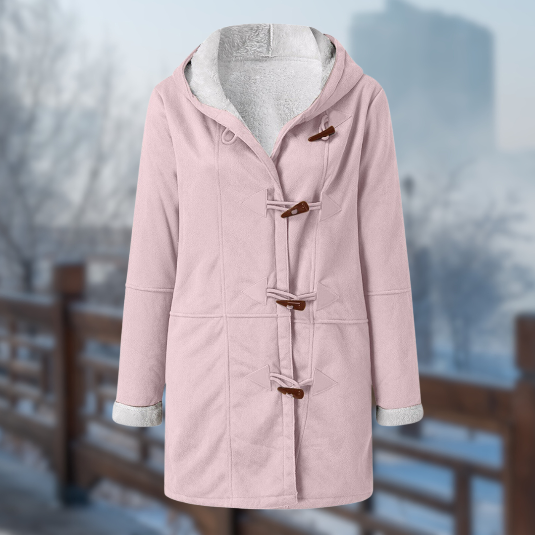 Levoire | Veste Polaire Longue Douce Et Confortable Pour Femmes Avec Capuche Rosa