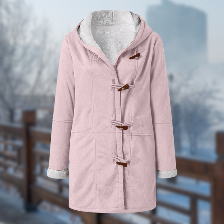 Levoire | Veste Polaire Longue Douce Et Confortable Pour Femmes Avec Capuche Rosa