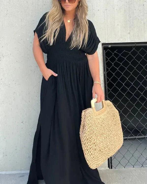 Levoire | Robe Maxi Décolletée En V Sans Effort