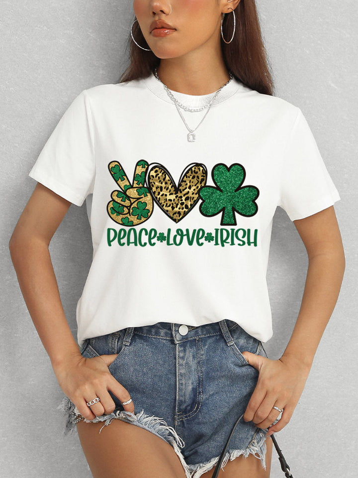Levoire | PAIX AMOUR IRLANDAIS Col rond T-shirt à manches courtes