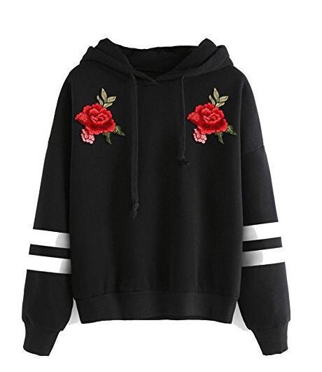 Sweat-shirt pour femmes avec broderie rose de haute qualité Levoire