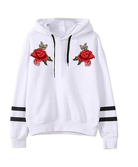Sweat-shirt pour femmes avec broderie rose de haute qualité Levoire
