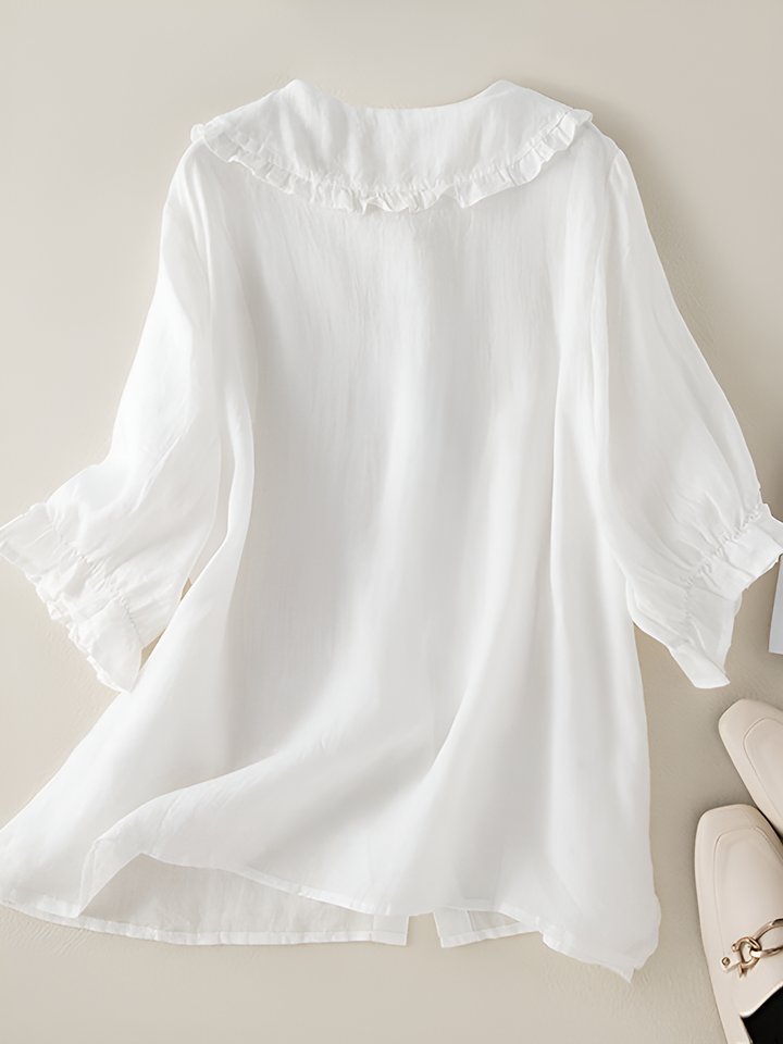 Levoire | Blouse En Lin Pour Femmes Avec Col À Volants