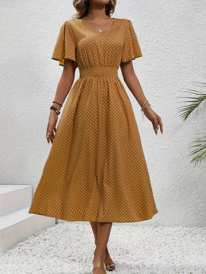 Levoire | Robe Courte À Manches Courtes À Imprimé Intégral Pour Le Printemps Et L'Été