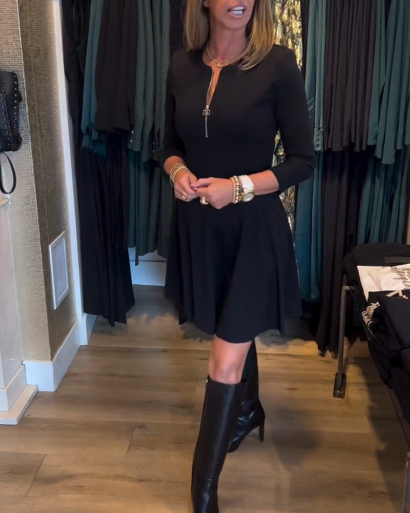 Levoire | Robe À Fermeture Éclair Pour Femmes Noir
