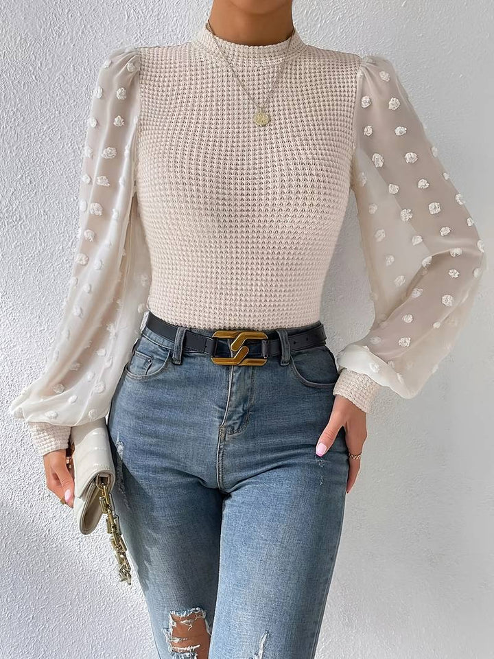 Levoire | Pull À Manches Bouffantes En Mesh Abricot