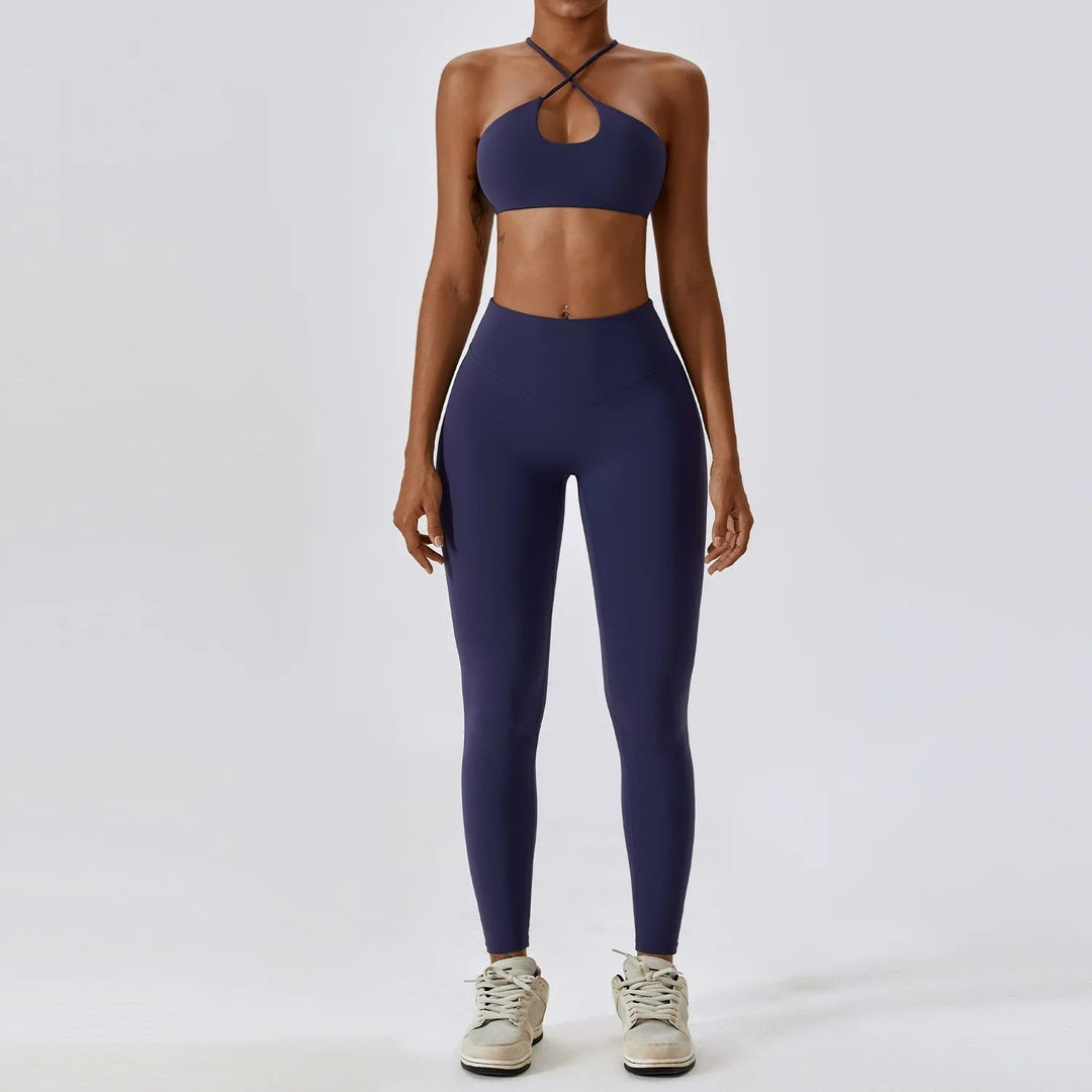 Levoire | Leggings et Top avec Tissu Respirant et Design Moderne pour Femmes Bleu marine 2