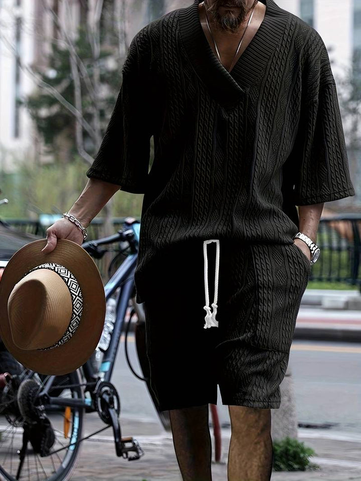 Levoire | Chemise Et Ensemble De Shorts Pour Hommes Noir