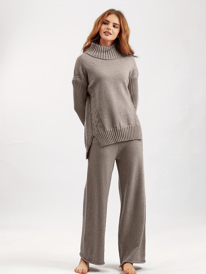 Levoire | Pull À Manches Longues Pantalons Larges Ensemble Tricoté À Deux Pièces