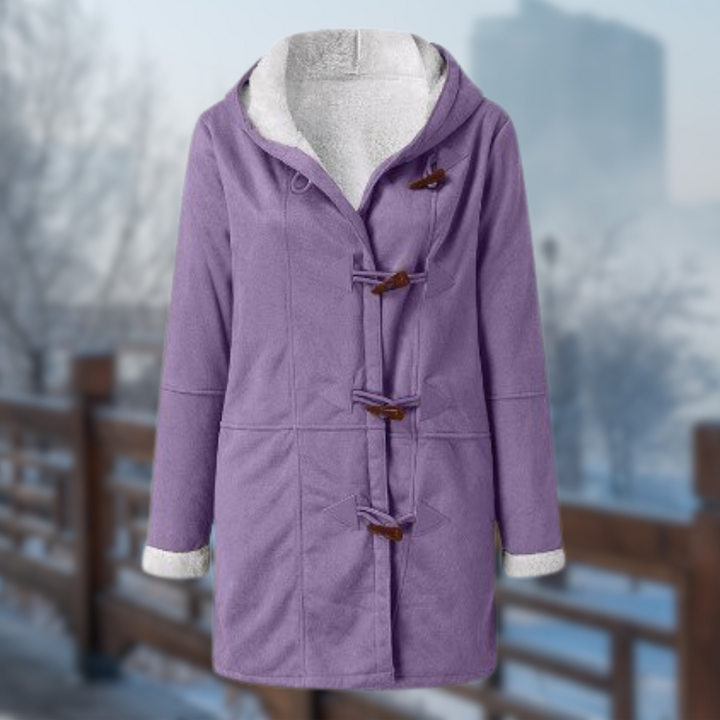Levoire | Veste Polaire Longue Douce Et Confortable Pour Femmes Avec Capuche Lila