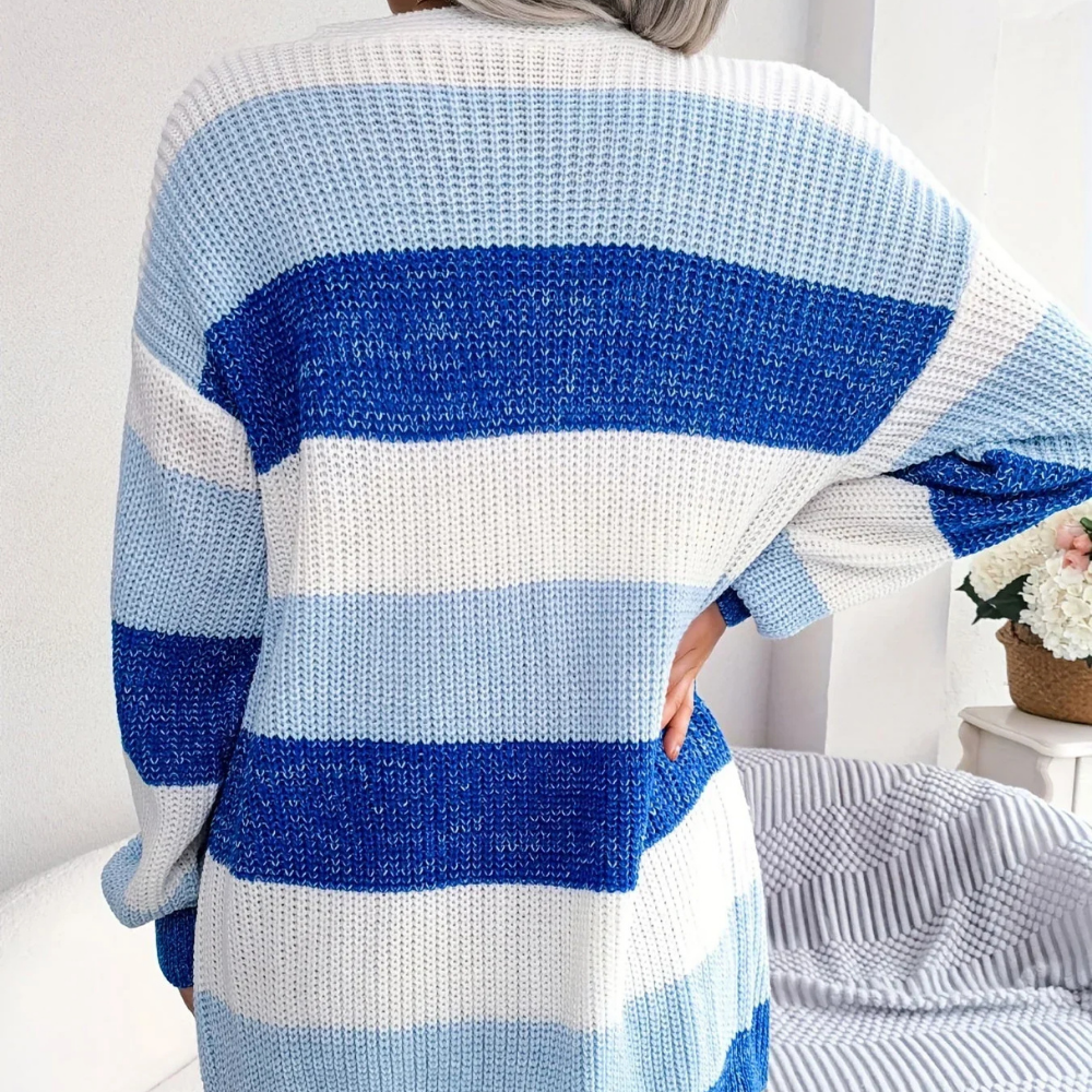 Levoire | Veste En Tricot Décontractée Avec Motif Rayé