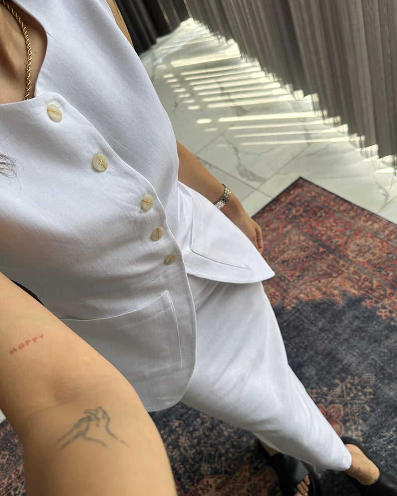Levoire | Robe Maxi Sans Manches Avec Fermeture À Boutons