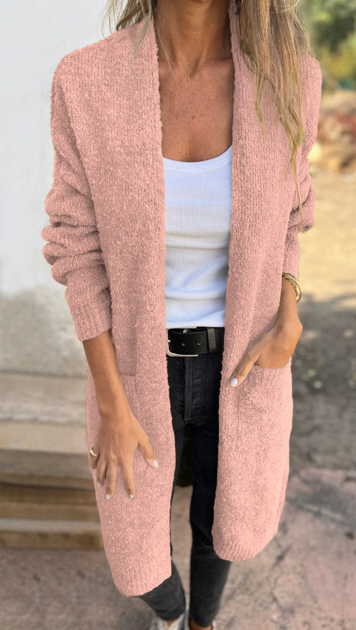 Levoire | Pull Pour Femme Décontracté En Grande Taille Tricoté Avec Poches Rosa