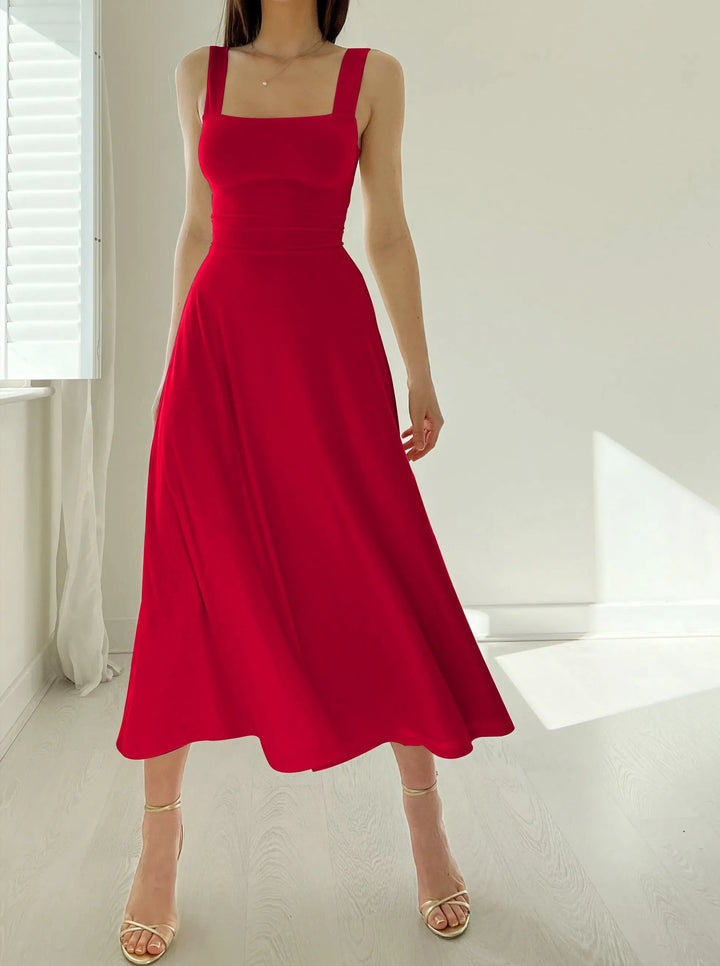 Levoire | Robe simple avec bretelles épaisses Rouge