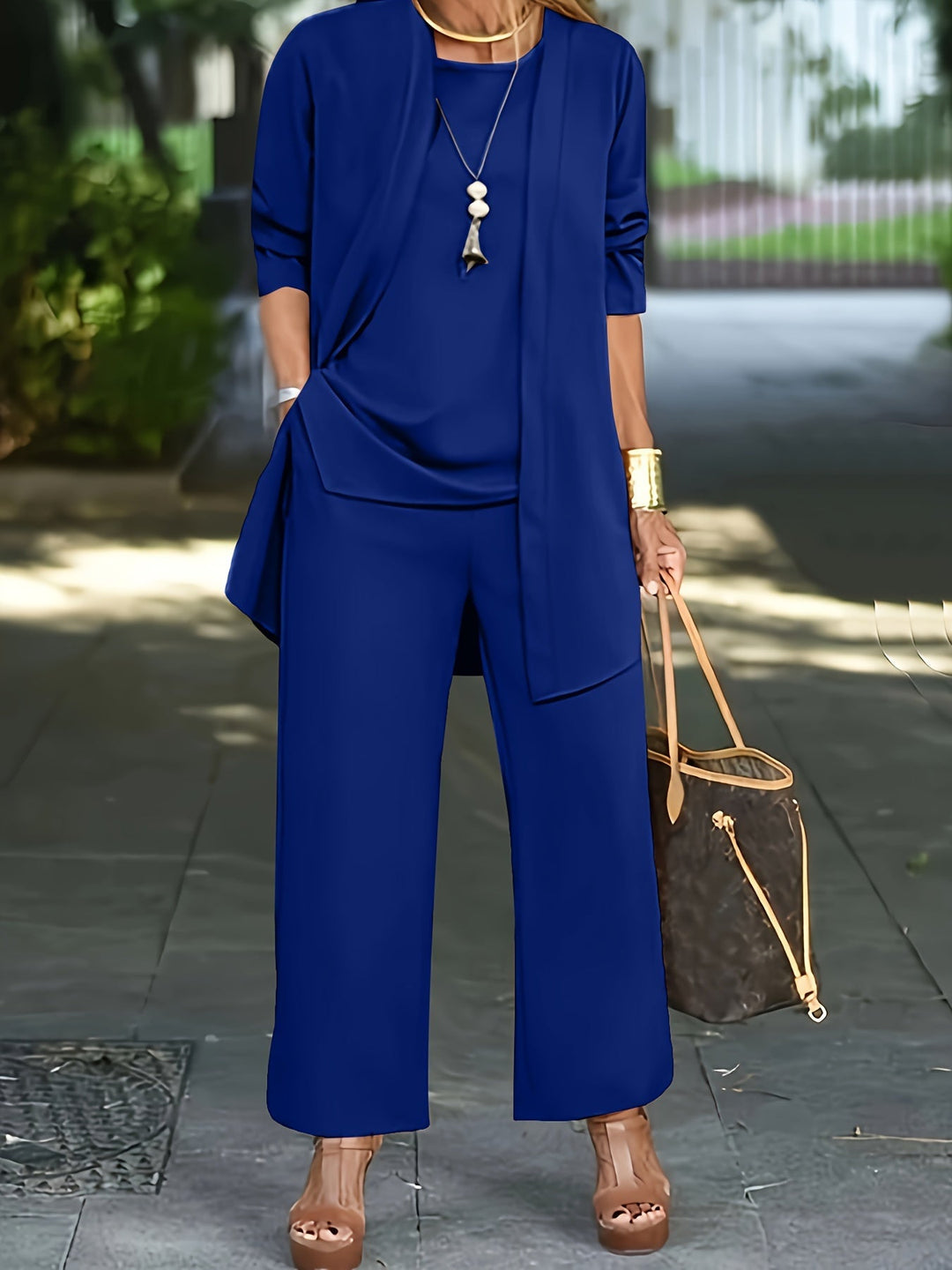 Levoire | Chic Trois Pices Ensemble Bleu