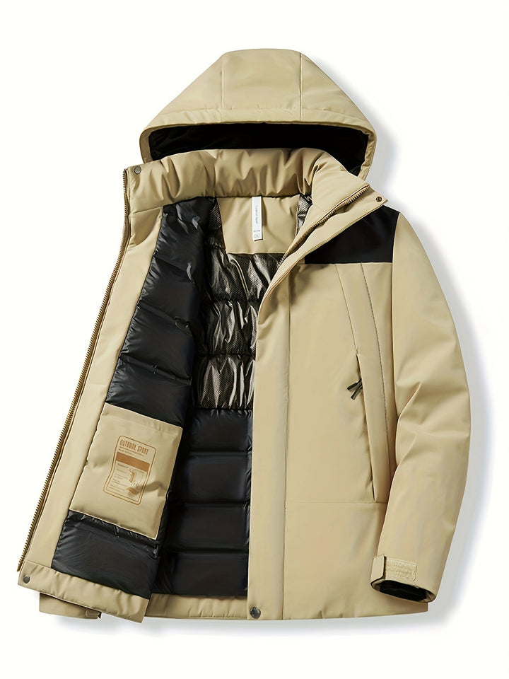 Levoire | Veste Longue à Capuche Imperméable avec Fermeture Éclair