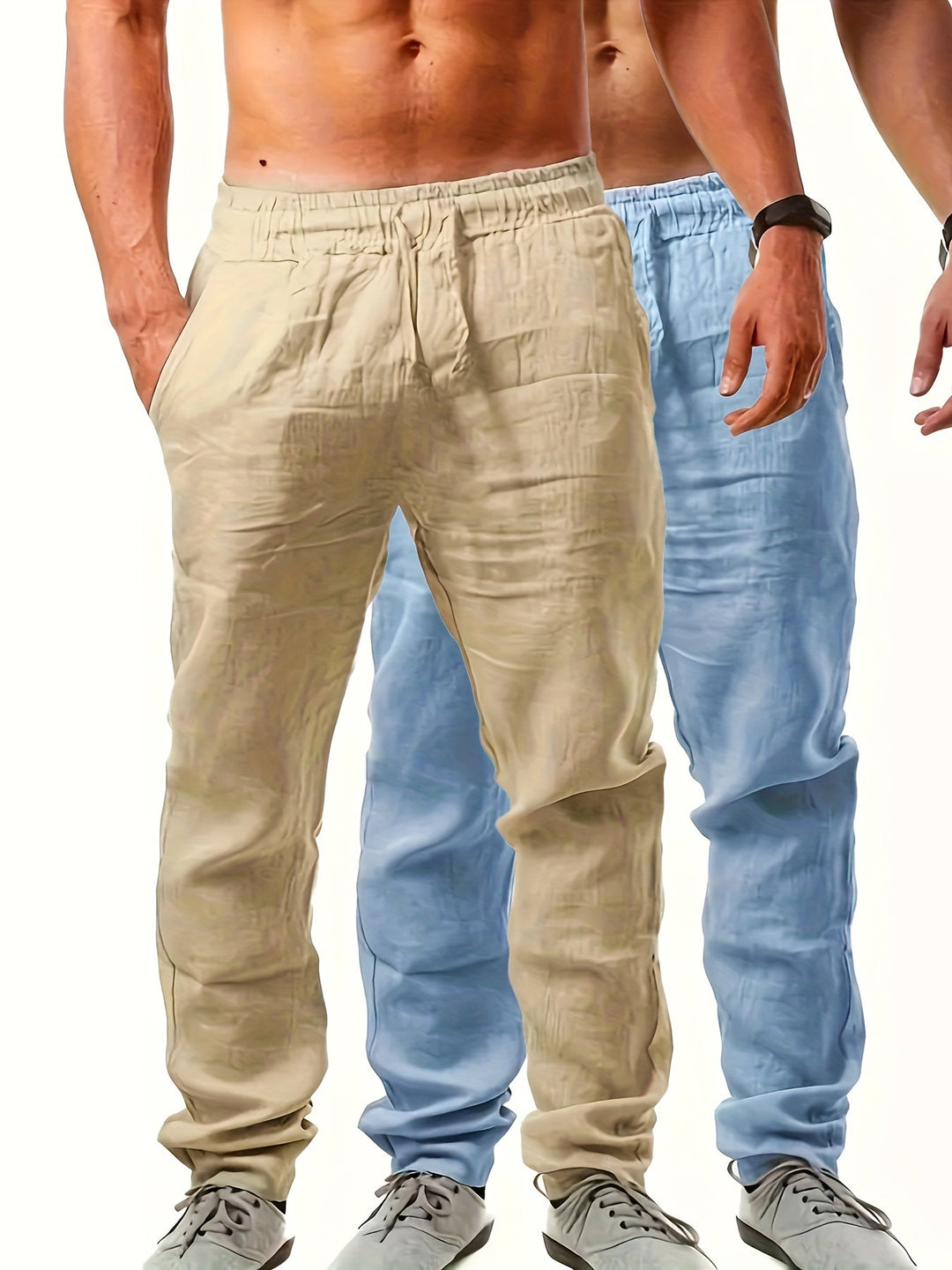 Levoire | Sweats Unis En Coton Avec Cordon Ciel Bleu Khaki
