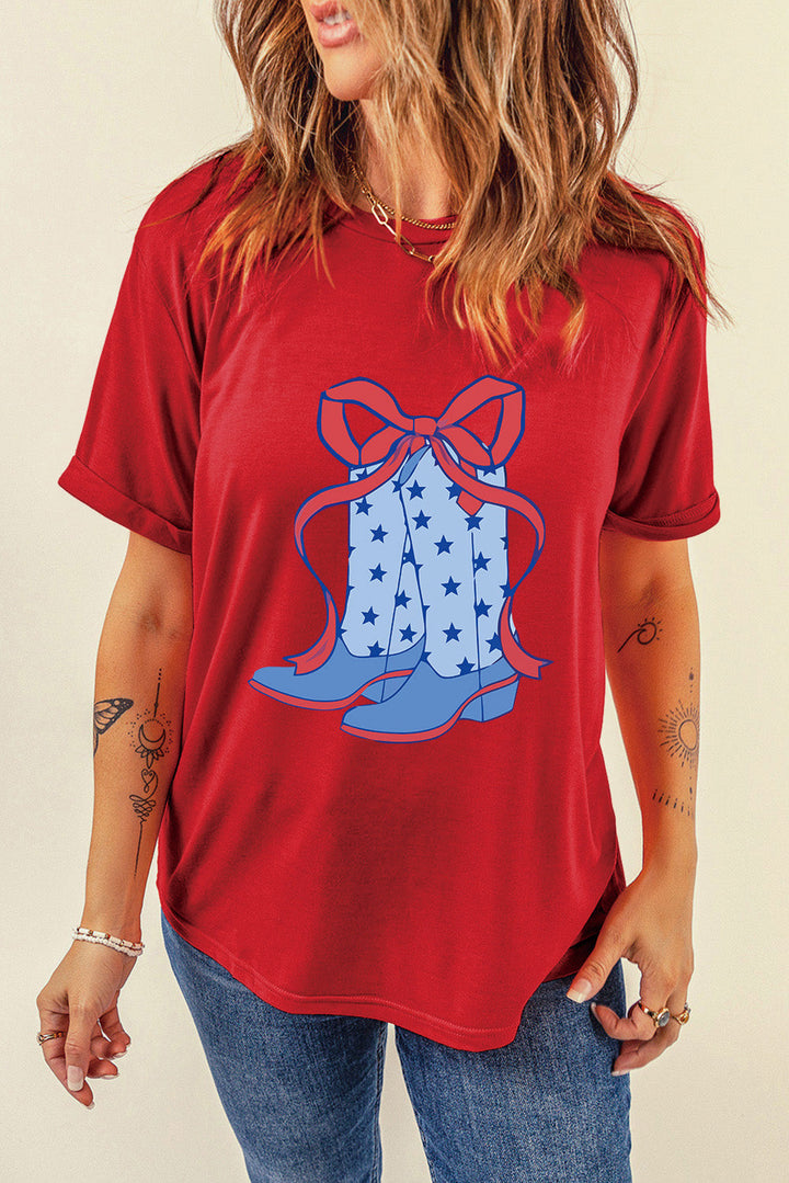 Levoire | Boot Graafikko Col rond T-shirt à manches courtes Rouge profond