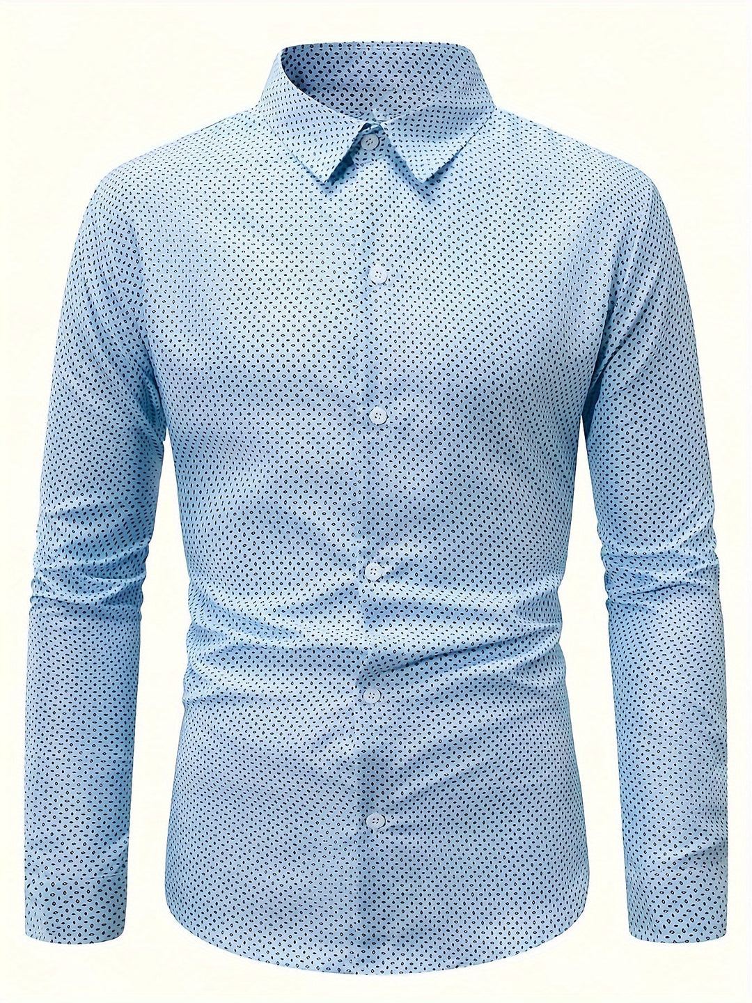 Levoire | Chemise Pour Homme Avec Un Col Retourné Tendance Et Des Manches Longues Bleu ciel