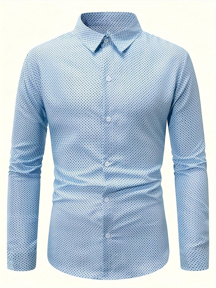 Levoire | Chemise Pour Homme Avec Un Col Retourné Tendance Et Des Manches Longues Bleu ciel