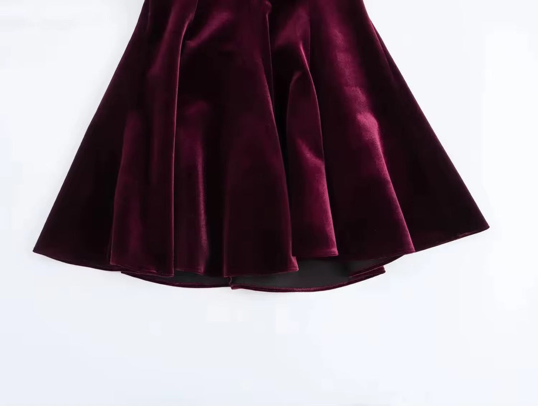 Levoire | Robe En Velours Élégante Avec Jupe Évasée