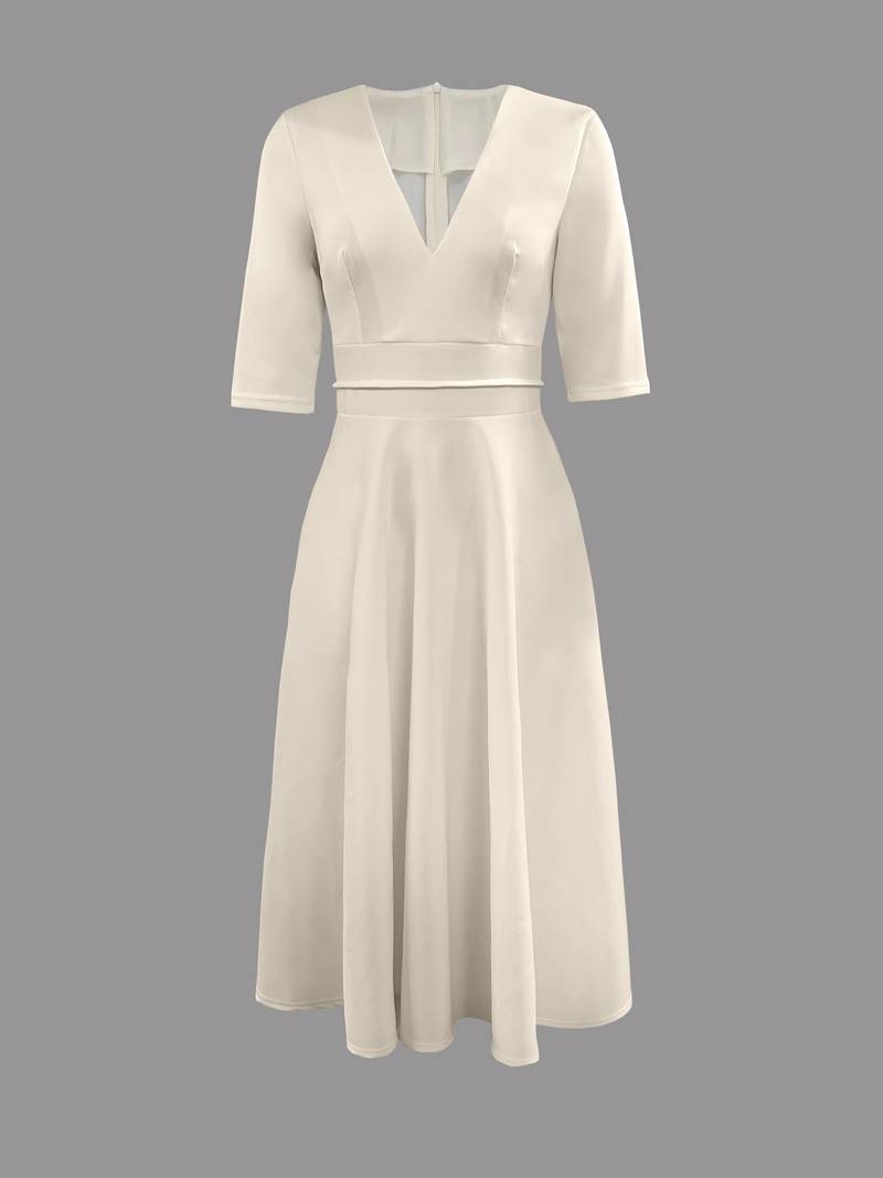 Levoire | Robe à col en V pour femmes - Blanc