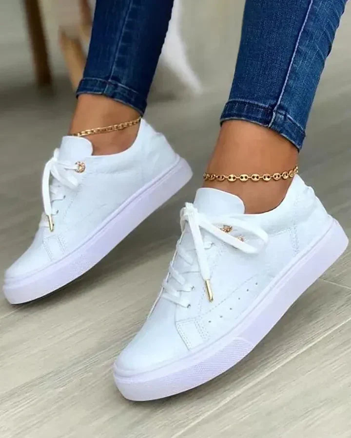 Levoire | Sneakers Avec Détail Doré Blanc