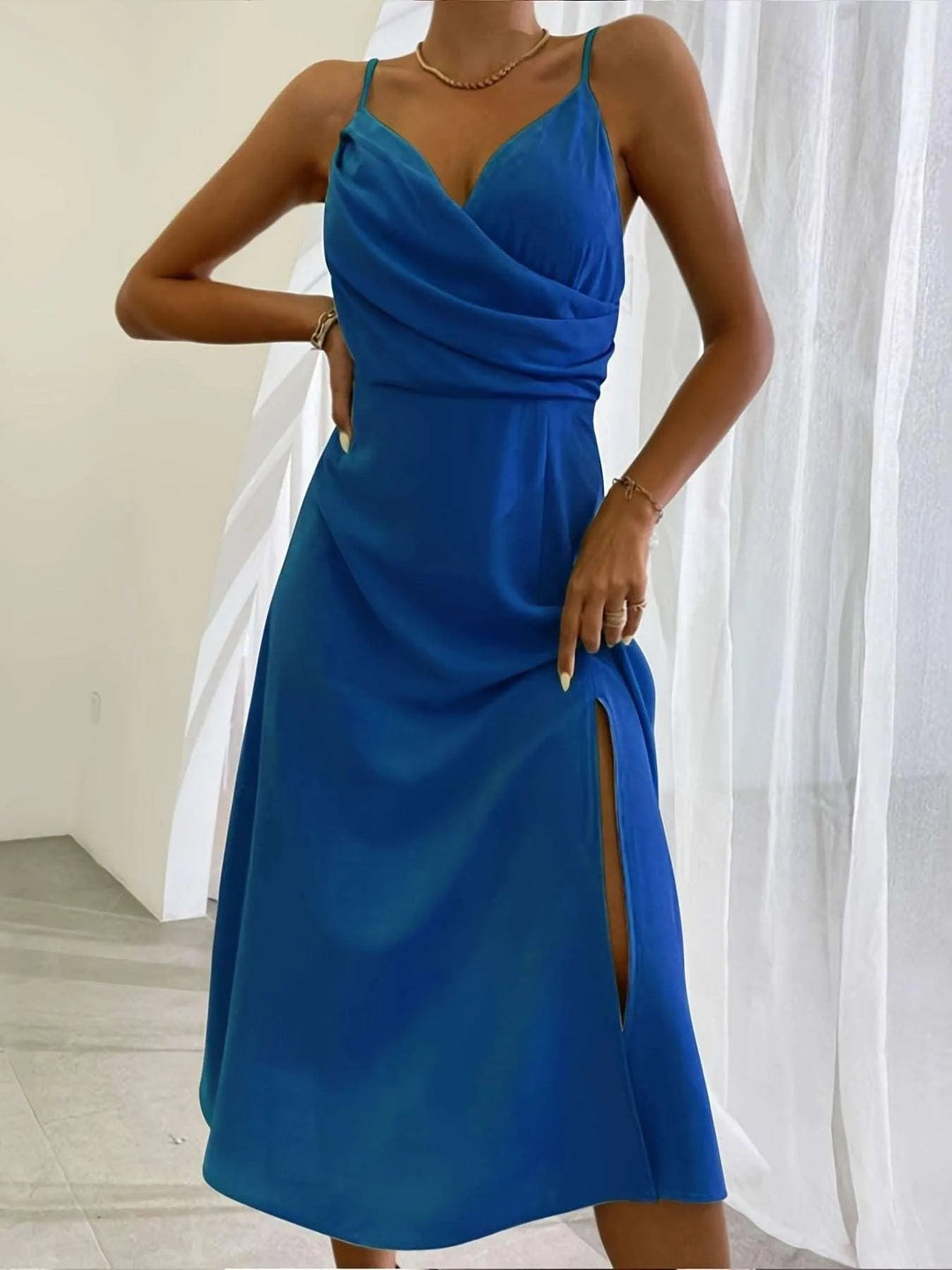 Levoire | Robe à encolure plongeante et imprimé Bleu
