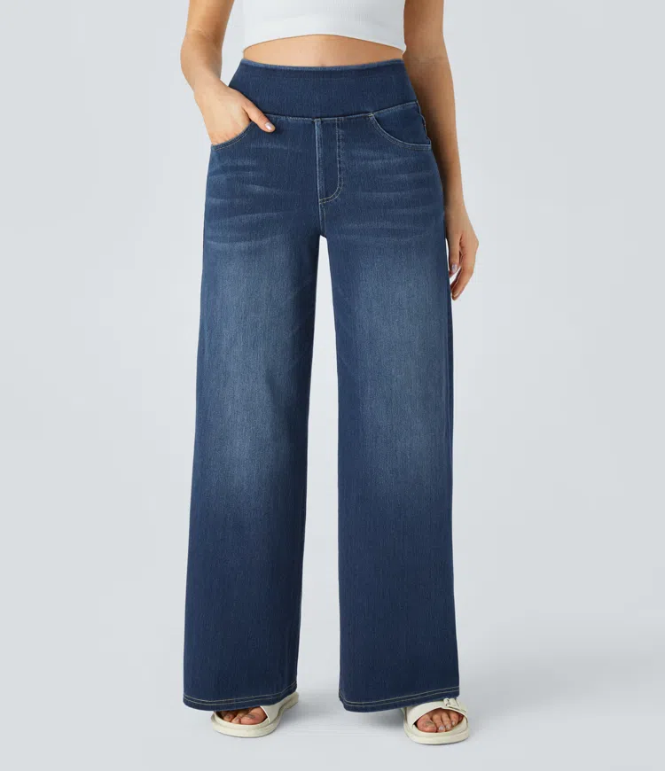 Levoire | Pantalon Denim Stretch Taille Haute Femme