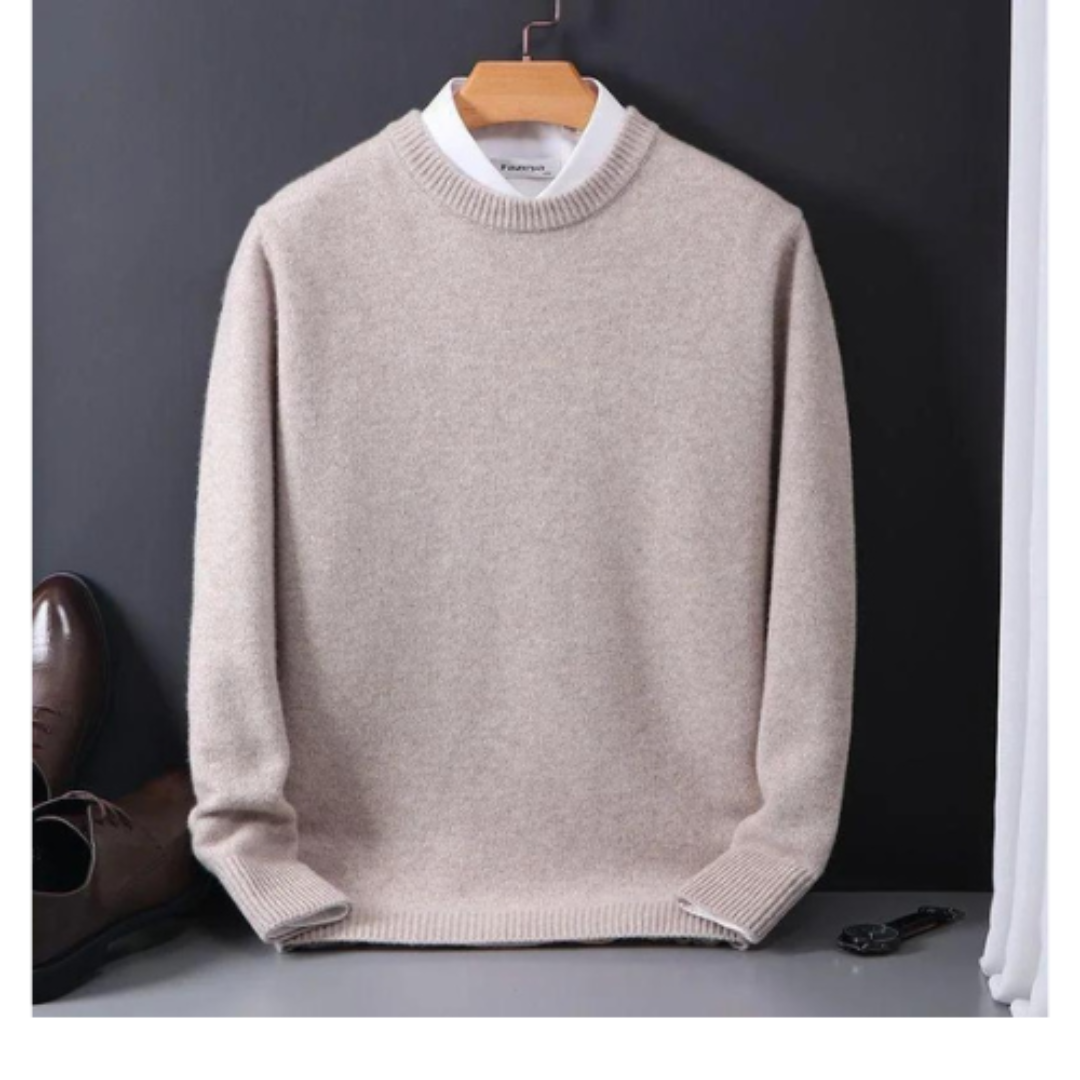 Levoire | Pull Homme En Laine Élégant V-Col Chameau