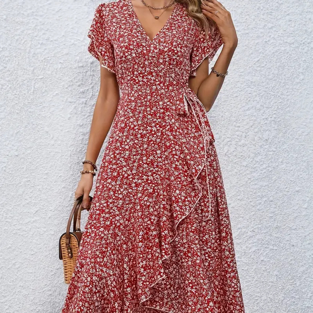 Levoire | Robe D'Été Légère À Motif Floral Rot