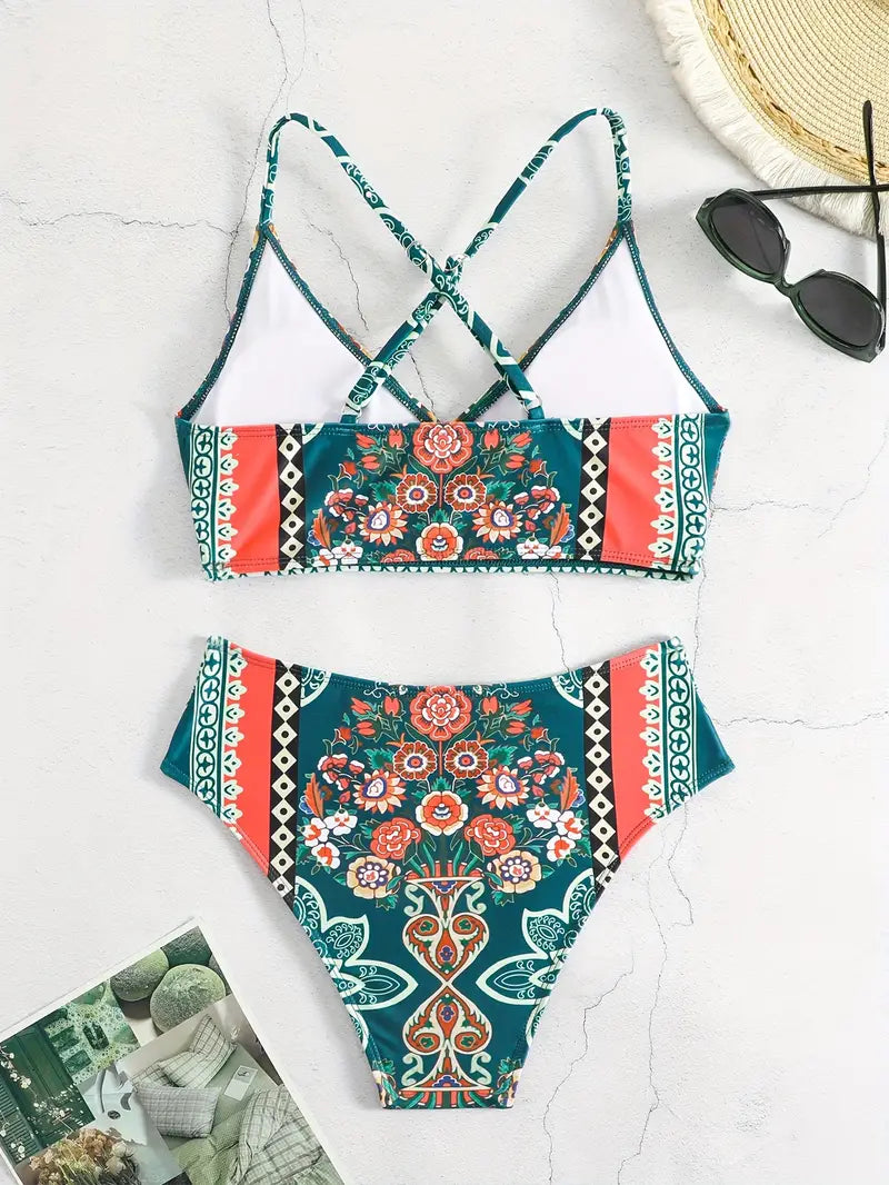 Levoire | Ensemble De Bikini Bohème Avec Des Sangles Croisées