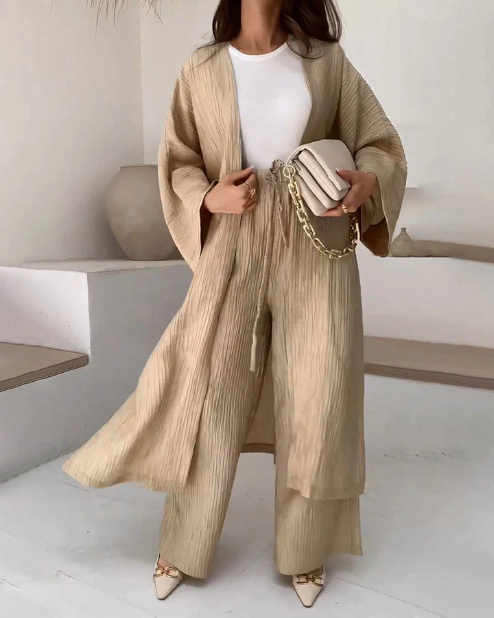 Levoire | Ensemble élégant de cardigan en laine et pantalon