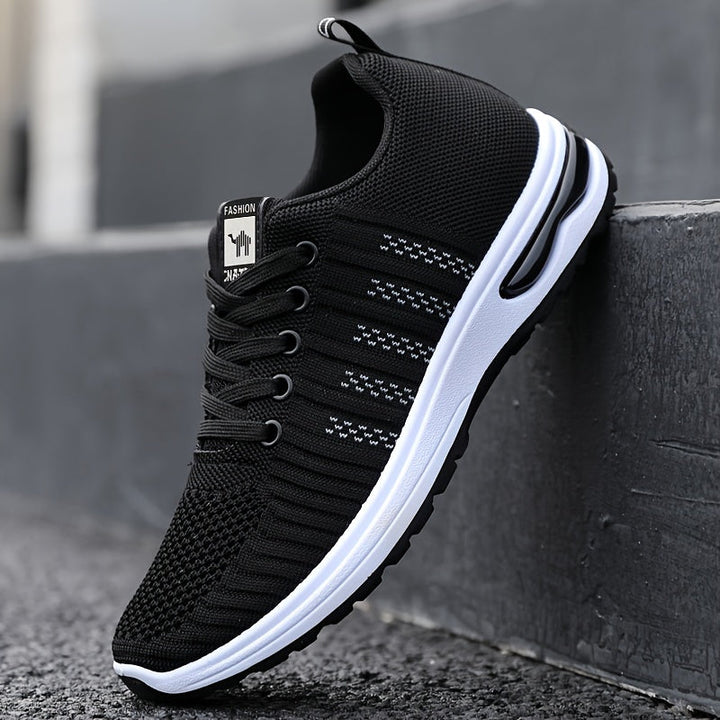 Levoire | Chaussures De Course Sportives À Semelle Souple Pour Hommes Noir Blanc