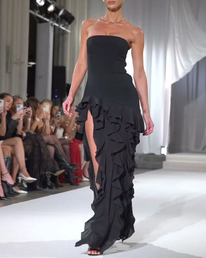 Levoire | Robe D'Été Moderne À Manches Longues Décontractée Et Légère Noir