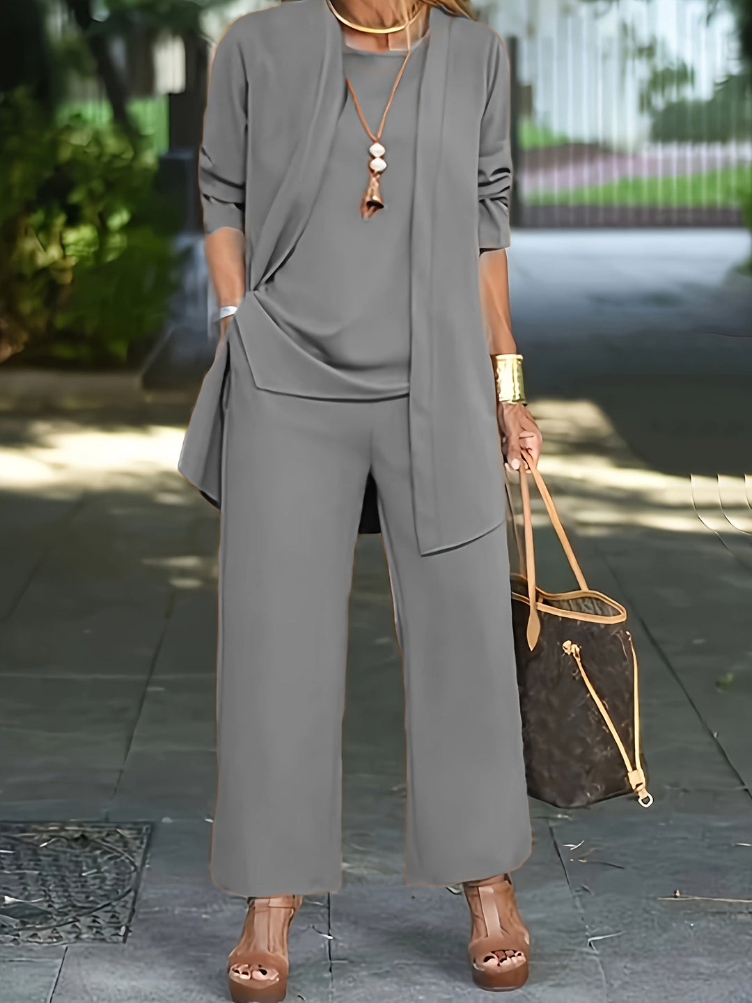 Levoire | Chic Trois Pices Ensemble Gris