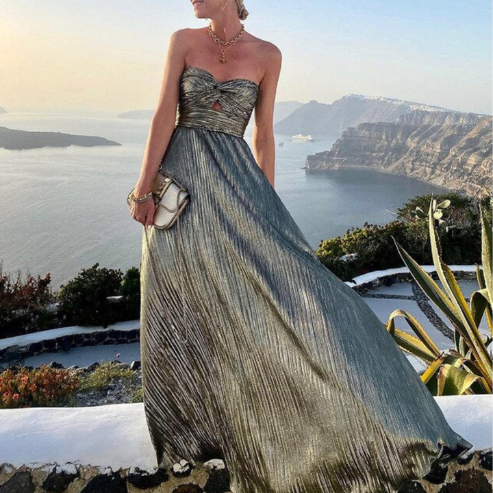 Levoire | Robe de fête longue tube pour femmes Argent