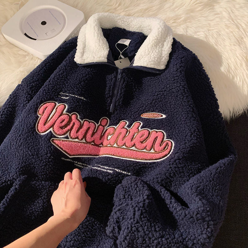 Levoire | Pull Avec Demi-Fermeture Éclair Et Sensation Cachemire Bleu