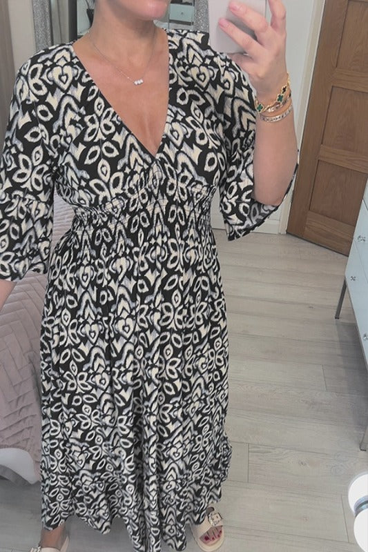 Levoire | Robe bohème avec décolleté en V Noir