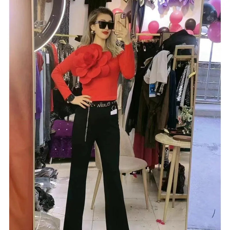 Levoire | T-shirt à manches longues 3D avec fleur