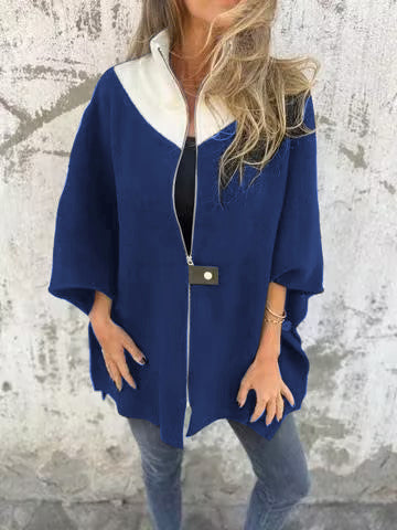 Levoire | Veste De Loisirs Avec Col Montant Et Fermeture Éclair Bleu