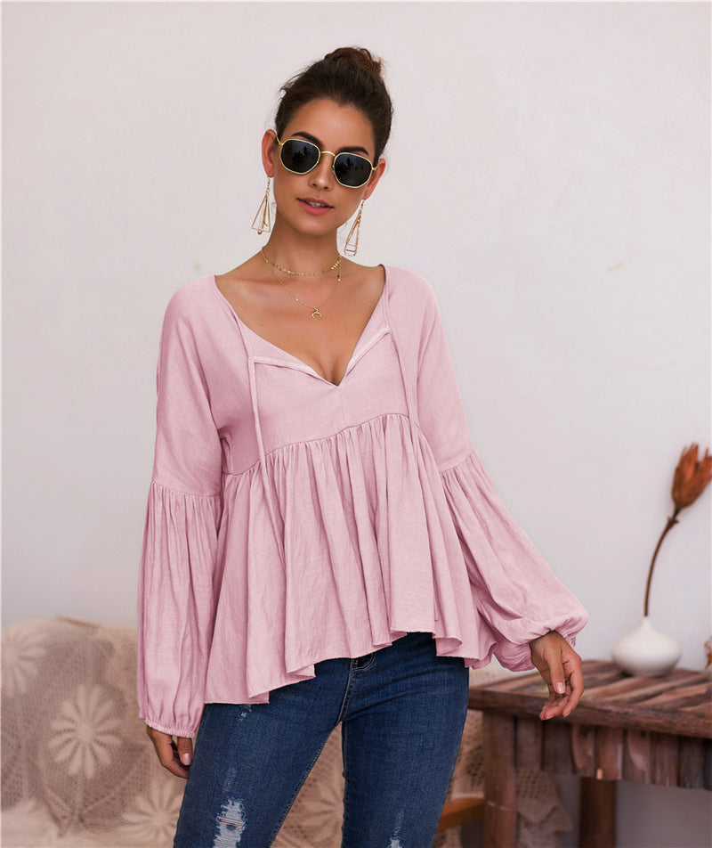 Levoire | Puffihihat V-Col T-Shirt Ruusun