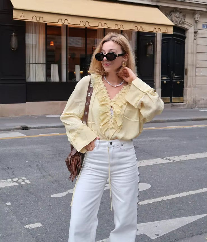 Levoire | Chemise Romantique À Volants Détail Plissé