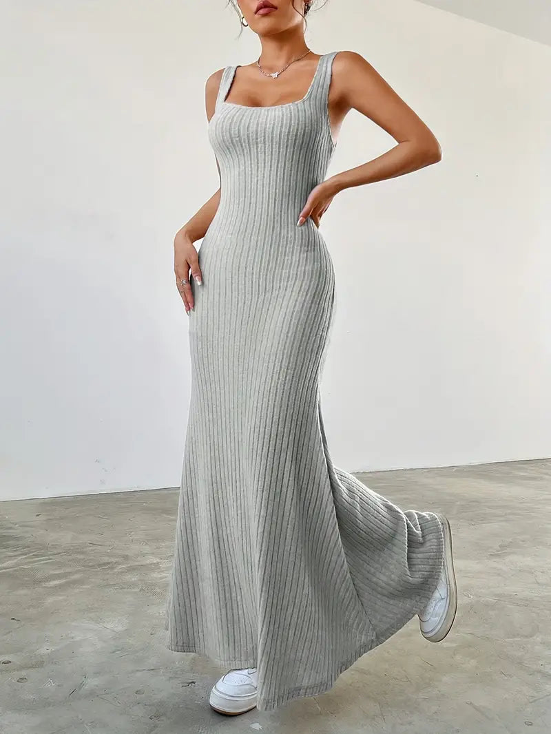 Levoire | Uten Manches Long Robe À Encolure Ronde Ensemble Tricoté À Deux Pièces