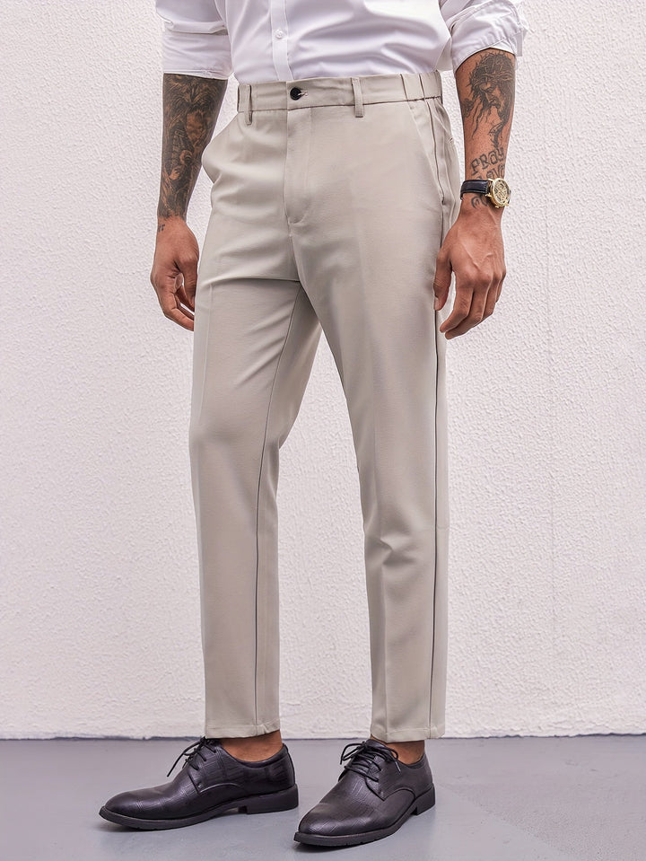 Levoire | Pantalon Slim Fit & Plissee Uni Pour Hommes Style Professionnel