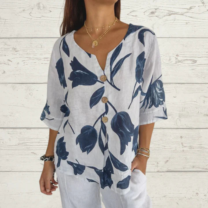 Levoire | Blouse Élégante Avec Décolleté En V Pour Un Look Élégant