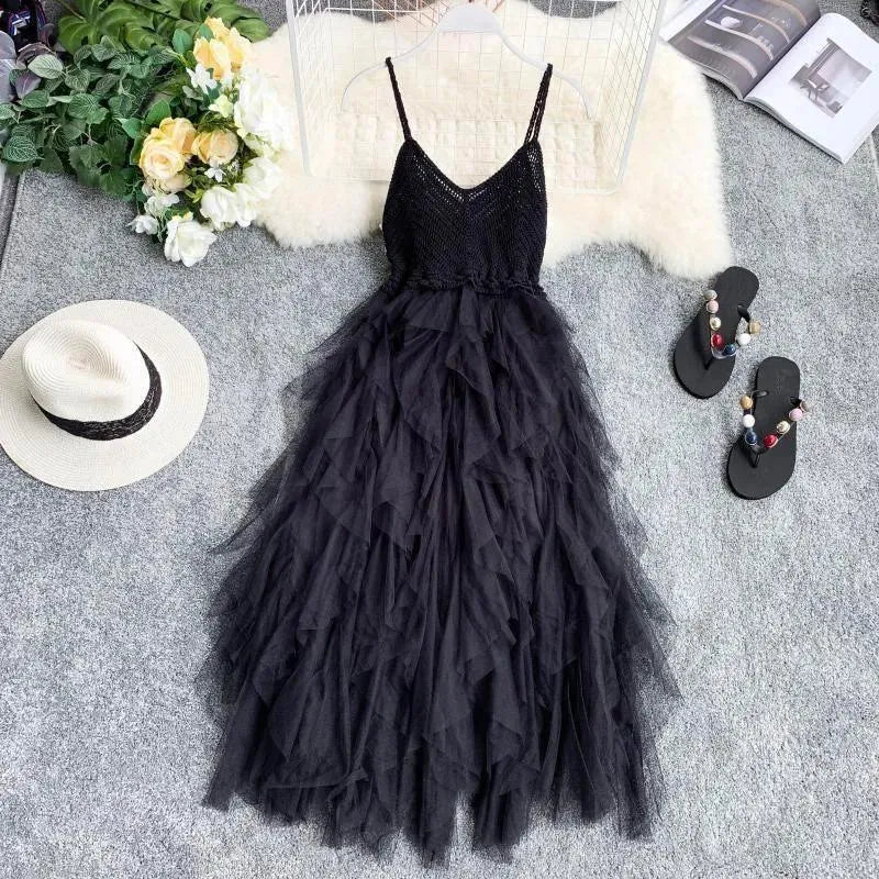 Levoire | Robe en mailles filet Noir