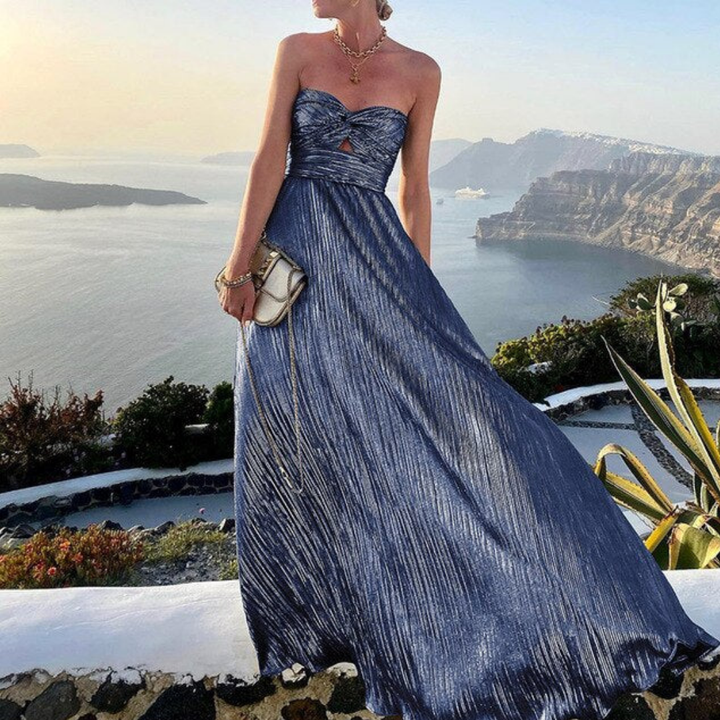 Levoire | Robe de fête longue tube pour femmes Bleu