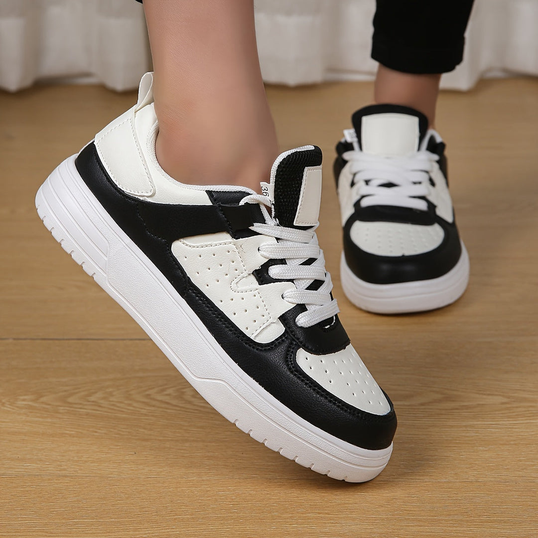 Levoire | Baskets Pour Femmes Avec Couleur Contrastante Noir et blanc